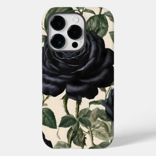 Coque Case-Mate iPhone Roses Noirs Et Feuilles Verts,