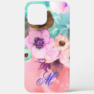 Case-Mate iPhone CASE ROSES ROSE PÂLE ET FLEURS D'ANÉMONE MONOGRAMME