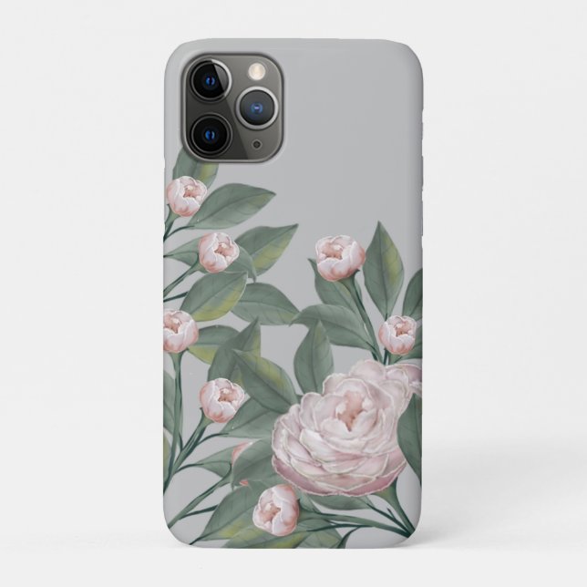Coques Case-Mate iPhone Roses roses pâles avec fond modifiable   (Dos)