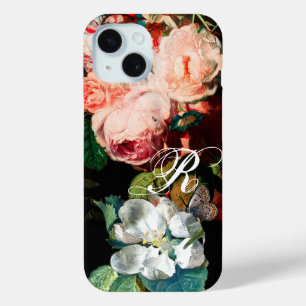 COQUE POUR iPhone 15 ROSES ROSES ROSES, BOUTEILLE, MONOGRAMME FLEURIER 