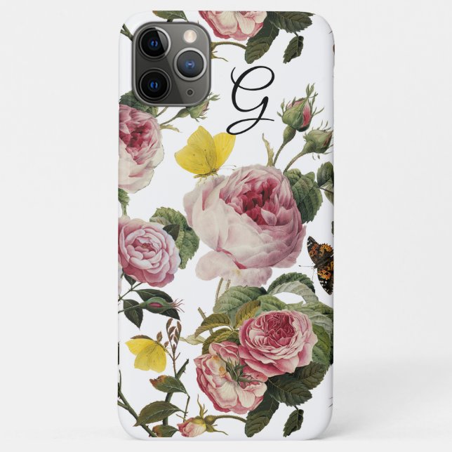 Coques Case-Mate iPhone ROSES ROSES ROSES, BOUTEILLES Monogrammes floraux  (Dos)
