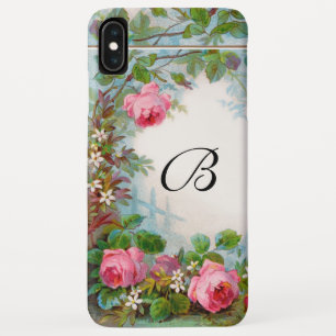 COQUE POUR iPhone XS MAX ROSES ROSES ROSES ET JASMINES MONOGRAMME FLORAL