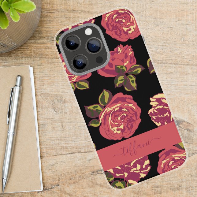 Coques Case-Mate iPhone Roses Roses Roses Foncé Design Botanique (Créateur téléchargé)