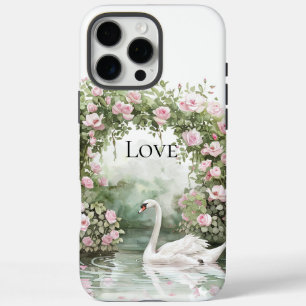 Coque iPhone 16 Pro Max Roses roses roses lac des cygnes floral romantique