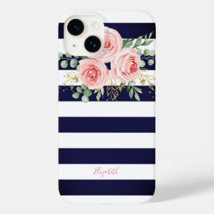 Coque Case-Mate iPhone Roses roses roses roses bleues rayées