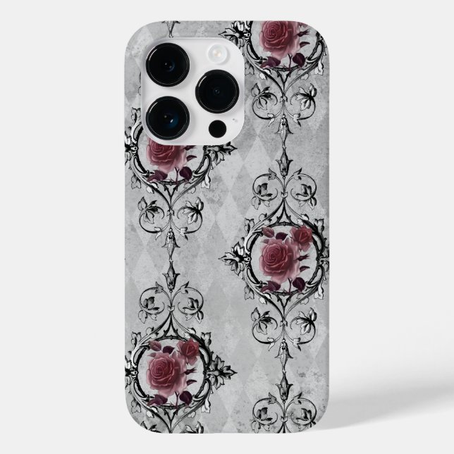 Coques Case-Mate iPhone Roses roses sur Arrière - plan gris (Verso)