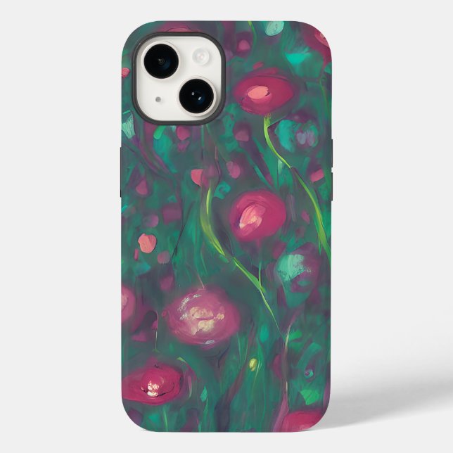 Coques Case-Mate iPhone Roses rouges abstraites atténuées  (Verso)
