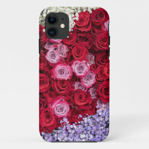 Case-Mate iPhone Case Roses rouges et roses avec gypsophile colorée