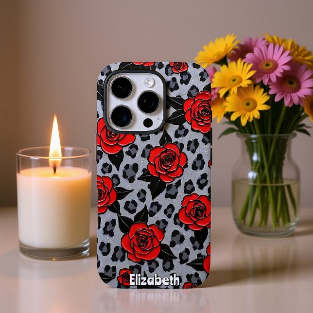 Coques Case-Mate iPhone Roses rouges expressives sur toile (Créateur téléchargé)