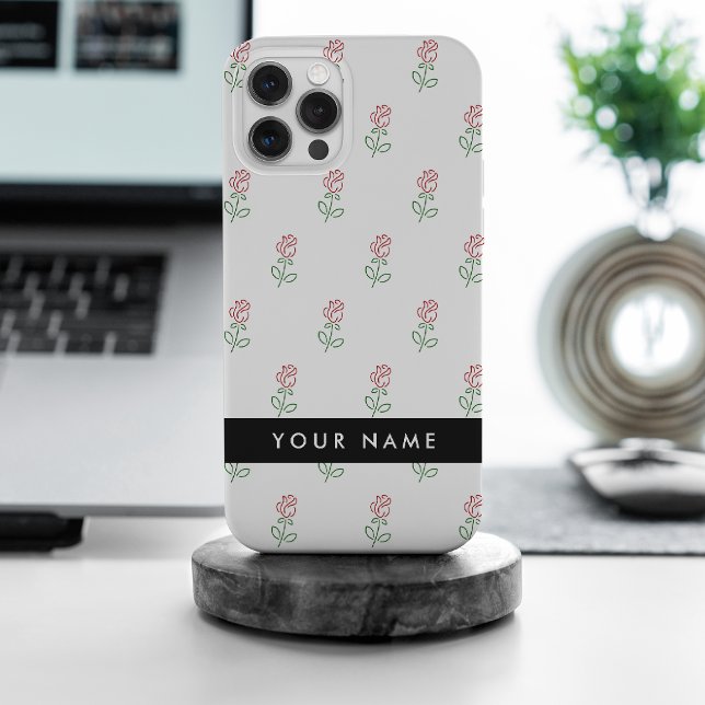 Coques Case-Mate iPhone Roses Rouges, Motif De Roses, Votre Nom (Créateur téléchargé)