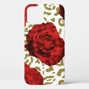 Case-Mate iPhone Case Roses Rouges Or Blanc Imprimé Animal Léopard Guépa