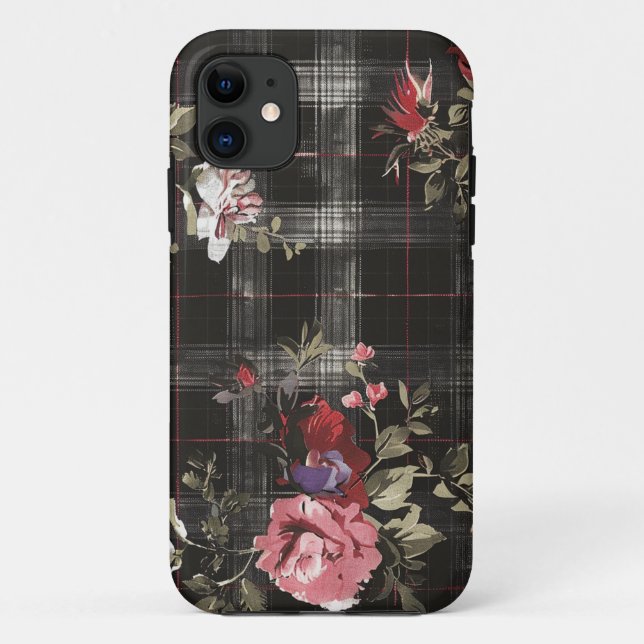 Coques Case-Mate iPhone Roses rouges patinées noires (Dos)