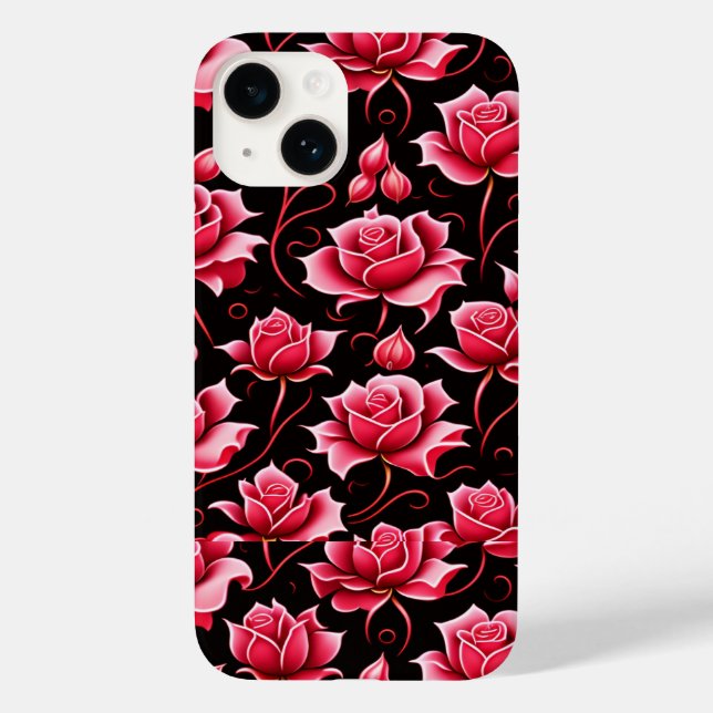 Coques Case-Mate iPhone Roses Rouges Romantiques Motif Floral (Verso)