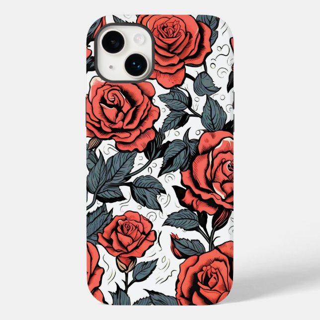 Coques Case-Mate iPhone roses rouges sauvages (Verso)