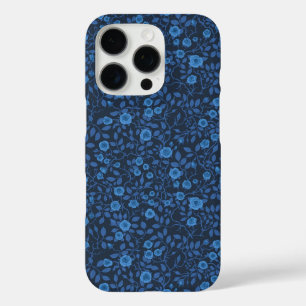 Coque iPhone 16 Pro Roses sauvages en bleu