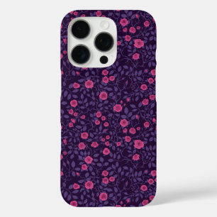 Coque iPhone 16 Pro Roses sauvages en rose et violet