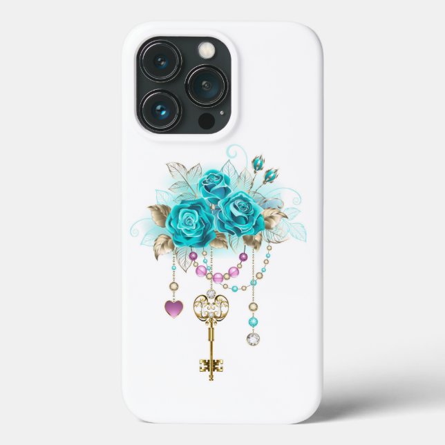 Coques Case-Mate iPhone Roses turquoise avec touches (Verso)
