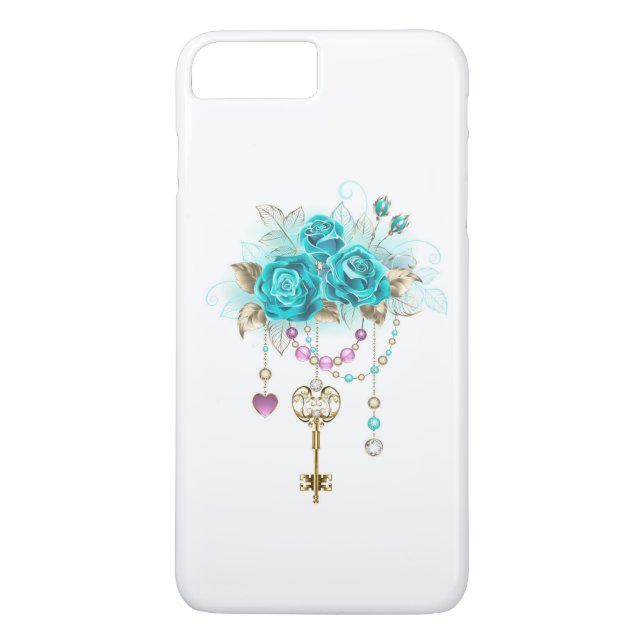 Coques Case-Mate iPhone Roses turquoise avec touches (Dos)