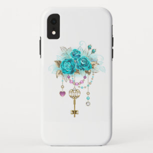 Case-Mate iPhone Case Roses turquoise avec touches