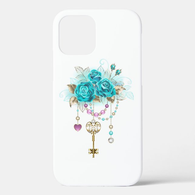 Coques Case-Mate iPhone Roses turquoise avec touches (Verso)