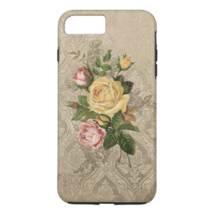 Coque Case-Mate iPhone Roses vintages et damassé d'or