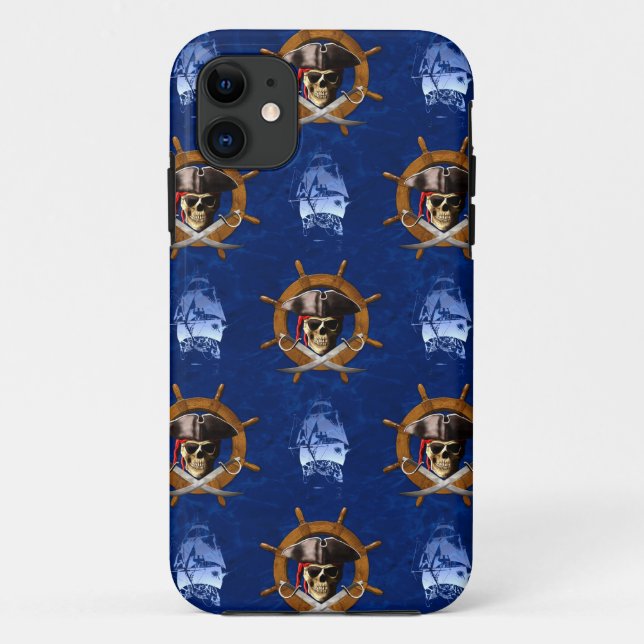 Coques Case-Mate iPhone Roue de pirate de jolly roger (Dos)