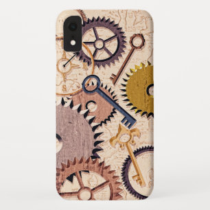 Case-Mate iPhone Case Roues à vapeur, engrenages, clés, vieille carte Pe