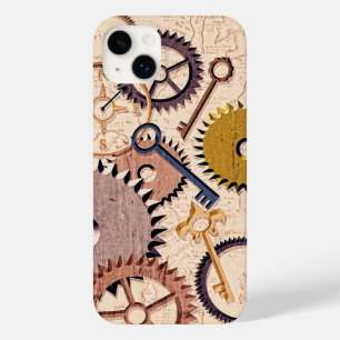 Coque Case-Mate iPhone Roues à vapeur, engrenages, clés, vieille carte Pe