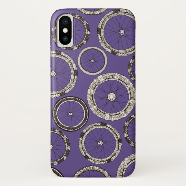 Coques Case-Mate iPhone roues à vélo violet (Dos)