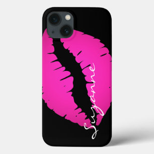 Case-Mate iPhone Case Rouge à lèvres ombré rose chaud personnalisé Noir