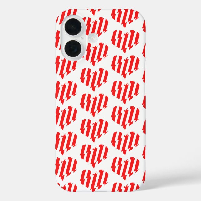 Coques Case-Mate iPhone Rouge Abstrait n Blancs Valentine Coeur (Verso)