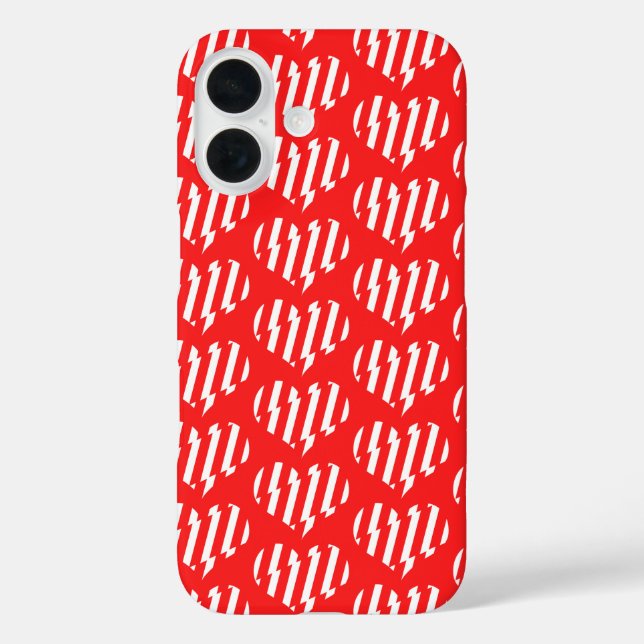 Coques Case-Mate iPhone Rouge Abstrait n Blancs Valentine Coeur (Verso)