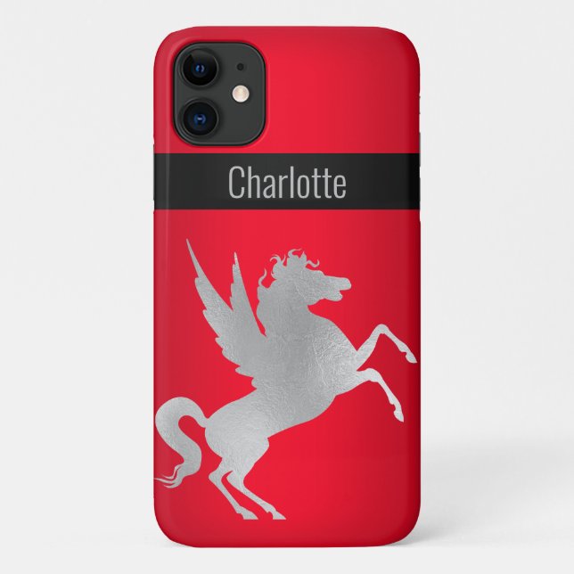 Coques Case-Mate iPhone ROUGE ARGENT UNICORN IPHONE COVER personnalisable (Dos)