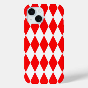 Coque Case-Mate iPhone Rouge blanc Arlequin Diamants Checkers Design