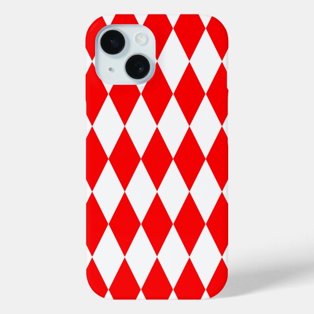 Coques Case-Mate iPhone Rouge blanc Arlequin Diamants Checkers Design (Verso)