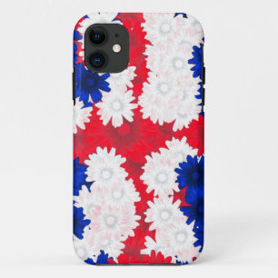Coque Case-Mate iPhone Rouge blanc, bleu floral