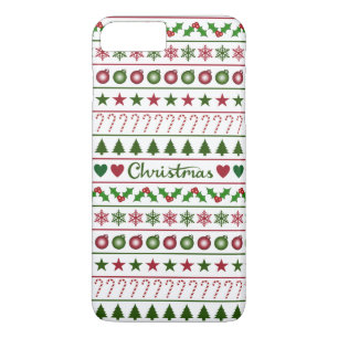 Case-Mate iPhone Case Rouge blanc de vert de motif de motifs de Noël