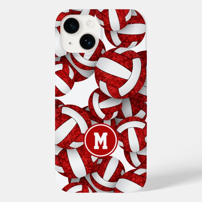 Coques Case-Mate iPhone Rouge blanc équipe couleurs girly volleyballs (Verso)