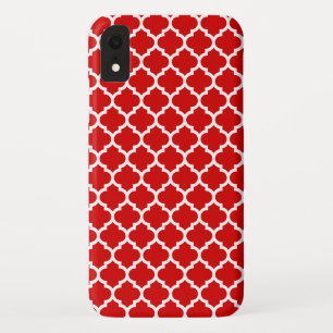 Coque Case-Mate iPhone Rouge Blanc Motif Quatrefoil Marocain #5