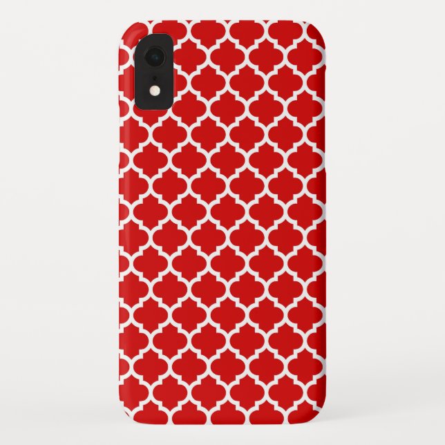 Coques Case-Mate iPhone Rouge Blanc Motif Quatrefoil Marocain #5 (Dos)