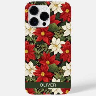 Coque Case-Mate iPhone Rouge Blanc Vert Poinsettia Fleurs Motif