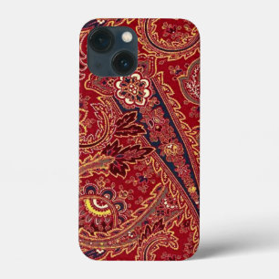 Case-Mate iPhone Case Rouge, Bleu, Jaune et Blanc Paisley Floral Vintage
