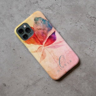 Coque Case-Mate iPhone Rouge bleu mauve Floral Signature Monogramme