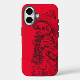 Coque Pour iPhone 16 Rouge Calavera