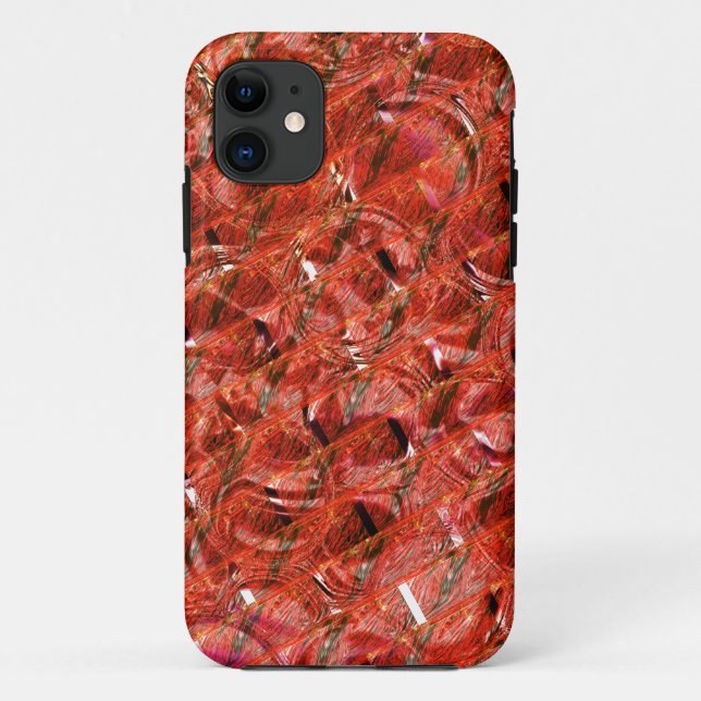 Coques Case-Mate iPhone rouge clair Abstrait avec taches et style tordu (Dos)