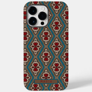 Coque Case-Mate iPhone Rouge Cyan Cuivre Azulejos Carrelage Nom de l'élég