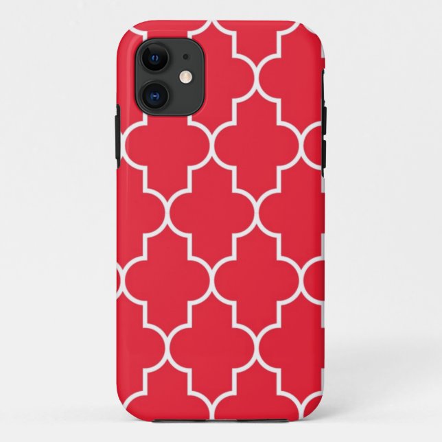 Coques Case-Mate iPhone Rouge de cerise Quatrefoil (Dos)