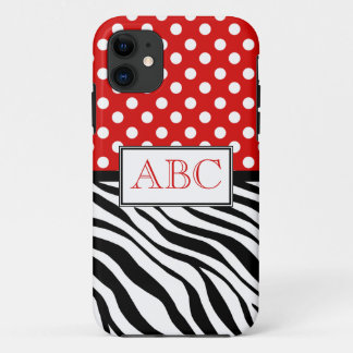 Coque iPhone 11 Rouge de point de polka et cas de l'iPhone 5
