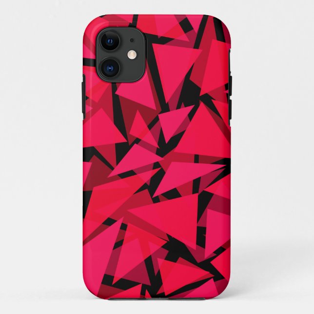 Coques Case-Mate iPhone rouge écarlate motif, géométrique, abstrait th (Dos)