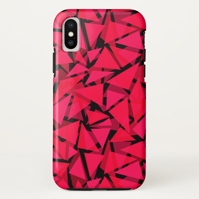 Coques Case-Mate iPhone rouge écarlate motif, géométrique, abstrait th (Dos)